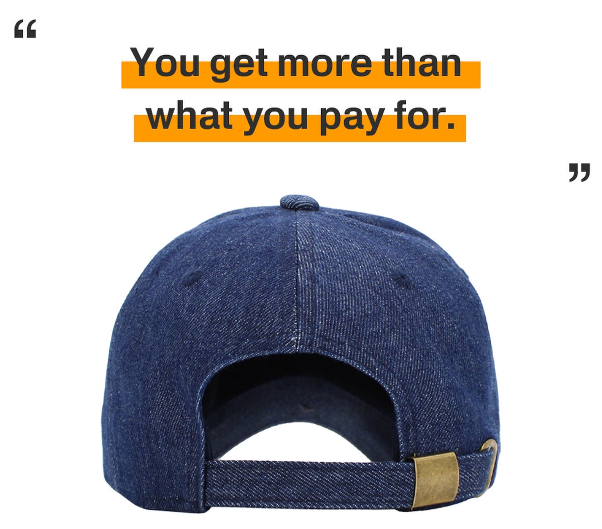 Dark Denim Low Profile Baseball Caps Back View